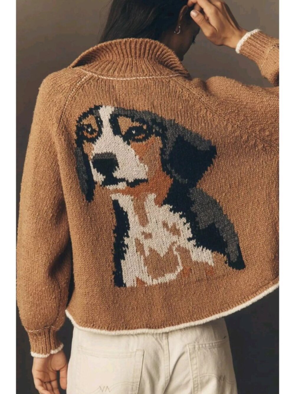 Anthropologie The Jesse Dog Icon Cardigan by Pilcro Beagle M - Picture 2 of 5